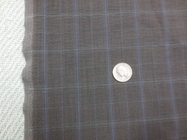 1421. Gray Windowpane Plaid Crinkly Silky Cotton Blend Fabric - 59&quot; X 1+ Yd. - £3.21 GBP