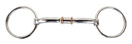 Horse  SS Loose Ring Snaffle Bit with Copper Rollers 5&quot; Mouth 35567B 35567B - $26.72