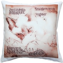 Dreaming Cat Throw Pillow 17x17, with Polyfill Insert - £39.50 GBP
