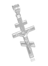 Sterling Silver Russian Orthodox Crucifix Pendant - £57.53 GBP