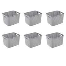 Sterilite 12736A06 Tall Weave Basket, Cement, 6-Pack - $64.99