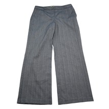 Sigrid Olsen Pants Womens 8 Gray Pinstripe Petite Mid Waist Wide Leg Dress Pants - $24.63