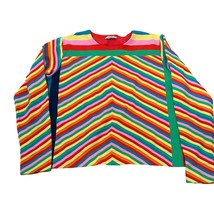 Valentino Rainbow Chevron Stripe Knit Sweater Mens Size Medium - $247.50