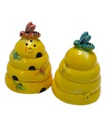 Japan Honey Bee Hive Salt and Pepper Yellow MCM 1970s Vintage - $42.16