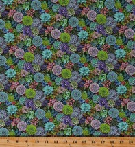 Cotton Succulents Cactus Plants Landscape Medley Fabric Print By Yard D650.15 - £25.16 GBP