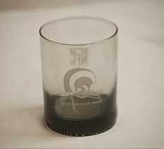 Vintage Los Angeles Rams NFL Double Old Fashioned Drinking Glass w Pebble Bottom - £10.34 GBP