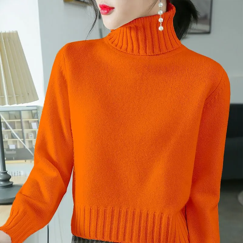  neck  Solid Color All-match  Women&#39;s Clothing  Autumn New Casual Pullovers Loos - £89.32 GBP