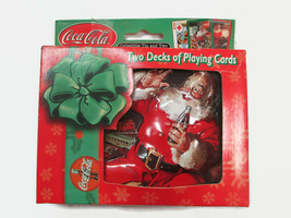 Coca-Cola Double Deck Playing Cards In 3-D Santa Tin Holiday Christmas - £6.99 GBP