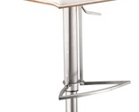Armen Living Caf Adjustable Barstool in White Faux Leather and Chrome Fi... - £268.67 GBP