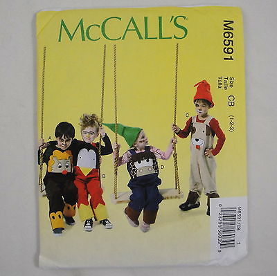 McCall's Sewing Pattern M6591 Costume Play Applique Animal Overalls Toddler 1-3 - £2.29 GBP