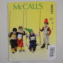 McCall&#39;s Sewing Pattern M6591 Costume Play Applique Animal Overalls Toddler 1-3 - $2.93