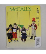 McCall's Sewing Pattern M6591 Costume Play Applique Animal Overalls Toddler 1-3