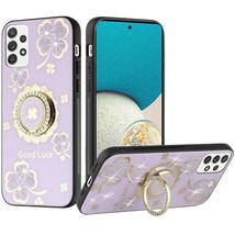 Splendid Diamond Glitter Design Case For Samsung A53 5G Purple Good Luck Floral - £6.84 GBP