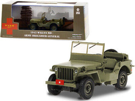 1942 Willys MB Army Green Army Brigadier General MASH 1972-1983 TV Series 1/43 D - £22.46 GBP