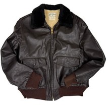VTG 50s Script Label LL Bean Goatskin Leather Bomber Aviator Jacket Mens... - $355.51