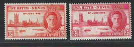 British St.Lucia 1945-46 Very Fine Mlh Stamps Scott# 91-91 Peace Issue - £1.00 GBP