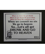 Lets all Get Drunk and go to Heaven Funny Sign Home Bar Shop Free Ship 9... - £3.91 GBP