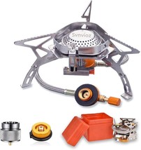 Upgrade Portable Camping Stove Burner, Windproof Backpacking Stove With Piezo - £25.27 GBP
