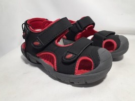 Falls Creek Toddler Boys Fisherman Sandals, Size 7, Black &amp; Red, Enclosed toe - £8.52 GBP
