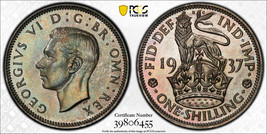 Great Britain Shilling 1937 Crown Silver PCGS PR65 English Reverse - £192.38 GBP