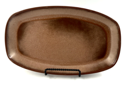 Frankoma Art Pottery Plainsman Brown 12&quot; Oval 6P Serving Platter Oklahoma Vintag - £31.14 GBP