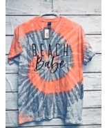 NEW T Shirt Beach Babe Tie Dye Orange and Gray Gildan All Around New Wit... - $18.10