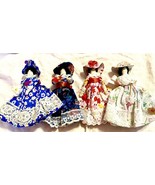 Truro Craft Vintage Peg Dolls With Handmade Outfits Lot Of Four 5 Inch D... - £18.17 GBP