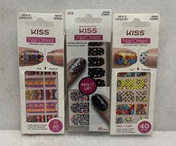 3 Kiss Nail Dress Strips 58107 60496 60497 40 Strips Each - £13.00 GBP