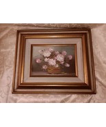 Vintage Oil Painting Signed Robert Cox Floral Still Life on 7x4&quot; Board, ... - $46.43