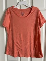 Nick &amp; Nora Women Peach Short Sleeve T-Shirt Medium - $16.14