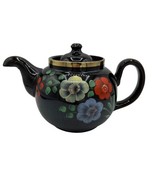 Alcock Lindley &amp; Bloore Brown &amp; Hand Painted Floral Teapot Staffordshire... - £12.42 GBP