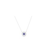 Blue Sapphire &amp; Lab Grown Diamond Pendant Necklace For Women In Sterling... - $419.95 CAD