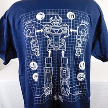 Mighty Morphin Power Rangers Megazord T Shirt Mens XXL 2XL Blue Short Sl... - $9.75