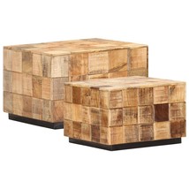 vidaXL Solid Mango Wood Square Coffee Table Set - 42" x 42" x 18 - $240.99