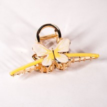 4.5&quot; Butterfly Moth Hair Clip Clasp Yellow Gold Elegant Fashion Jewelry - £7.12 GBP