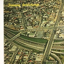 1962 LA Hollywood Pasadena Freeway California Civic Center Interchange Postcard - £7.74 GBP