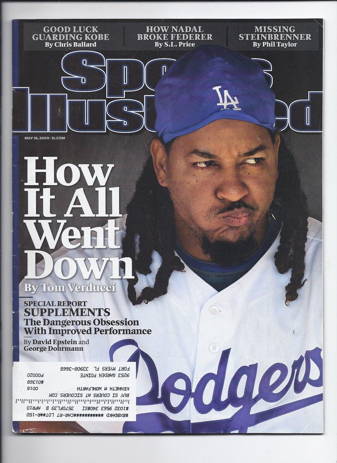 2009 Sports Illustrated Magazine May 18th Manny Rameriez - $15.22