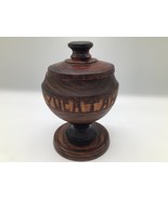 Vintage Yucatán Hand Carved Wooden Sugar Bowl Pedestal Trinket Box with Lid - €29,63 EUR
