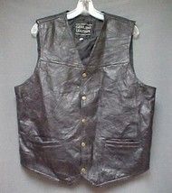 Navarre Leather Company Genuine Italian Stone Design Black Vest Mens Size Large - £27.40 GBP