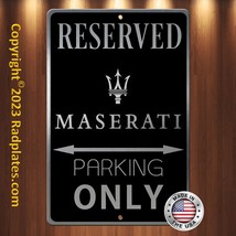 Maserati Parking only 8&quot;x12&quot; Brushed Aluminum and translucent Classy Black sign - £15.36 GBP