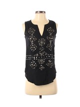 LUCKY BRAND Womens Black Sleeveless Tunic Collar Boho Sequin Top - New! NWT - XS - £22.93 GBP