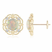 Authenticity Guarantee 
ANGARA Vintage Style Opal and Diamond Earrings in 14K... - £826.92 GBP
