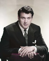Rock Hudson 1950&#39;s portrait in suit and tie sitting on chair 8x10 inch photo - £7.62 GBP