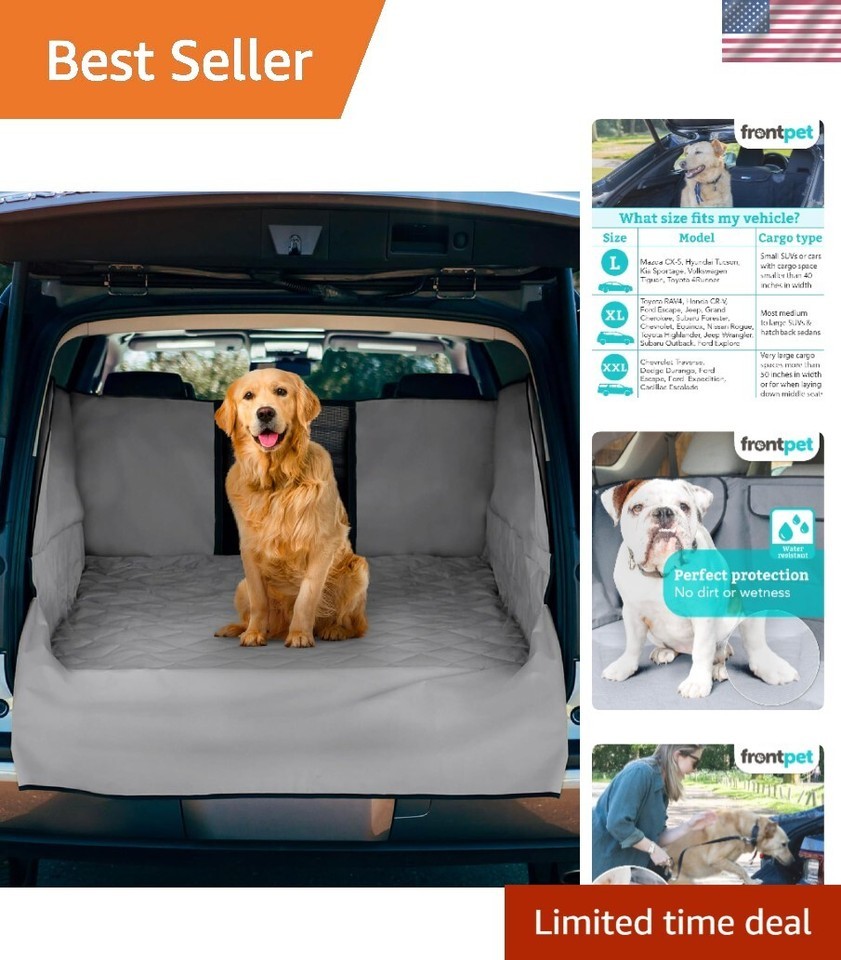 Durable Water-Resistant Dog Trunk Cover with Bumper Flap Protector 58&quot; - £130.05 GBP