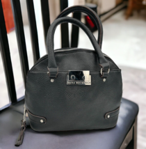Dana Buchman Black Satchel Double Top Handle Purse 12.5x8.5x5.5&quot; bag - $167.87 MXN