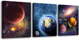 Wall Art For Bedroom - Outer Space Canvas Wall Art Universe Posters And Prints - £34.35 GBP