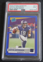 2020 Donruss #313 Justin Jefferson Minnesota Vikings Blue Press Proof Card PSA 9 - $45.00