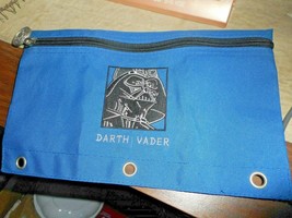 Star Wars Darth Vader Blue Pencil Bag or Utility Bag Zippered Cloth Vinyl EUC - £7.71 GBP