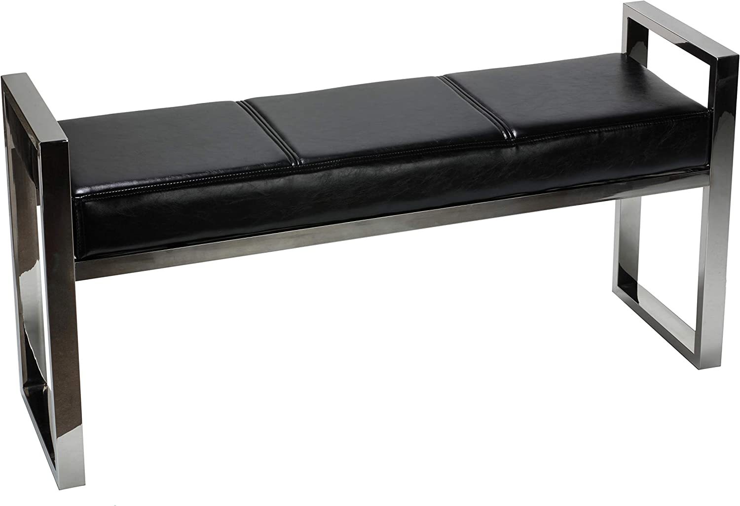 Primary image for Cortesi Home Holden Modern Metal Entryway Bench, 40", Black.