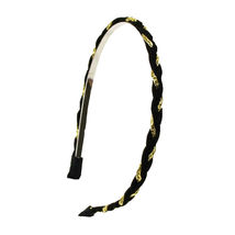 Faux Leather Braided Gold Chain Headband Hairband for Women Girls Black ... - $14.00
